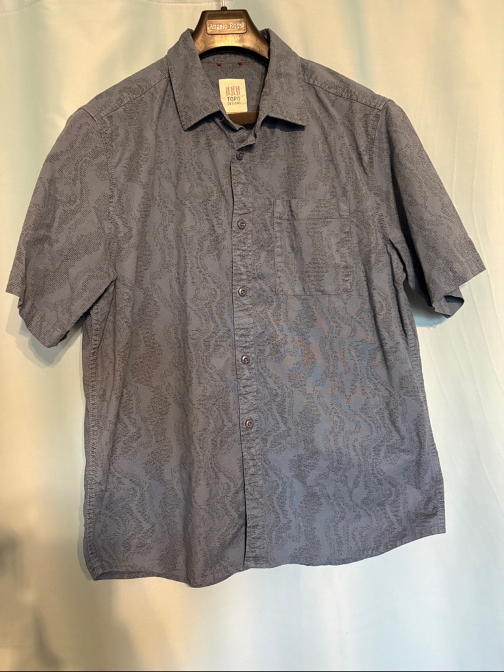 Topo Designs Men’s Short-Sleeve Button-Up Shirt — Slate Gray Blue